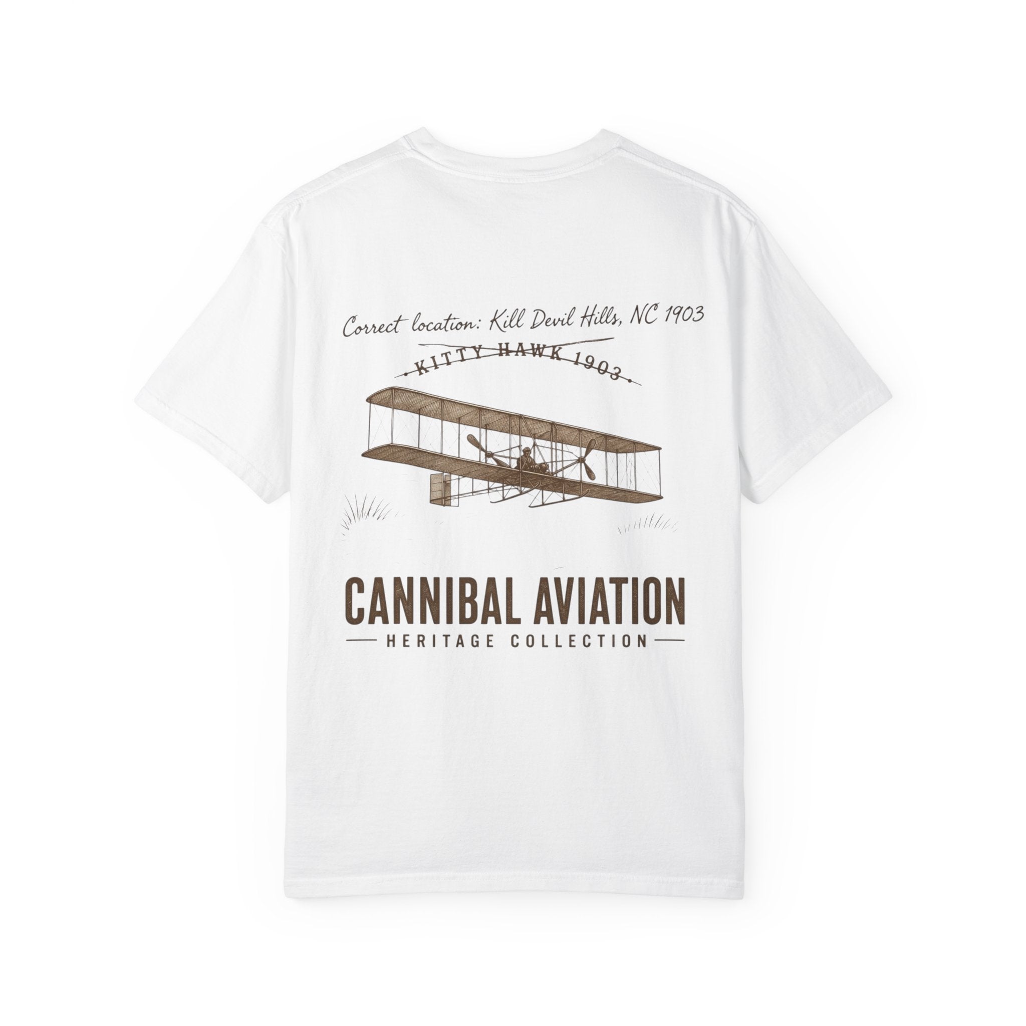 Kitty Hawk 1903 Aviation Heritage Tee — Corrected Edition — Wright Brothers Pilot Shirt