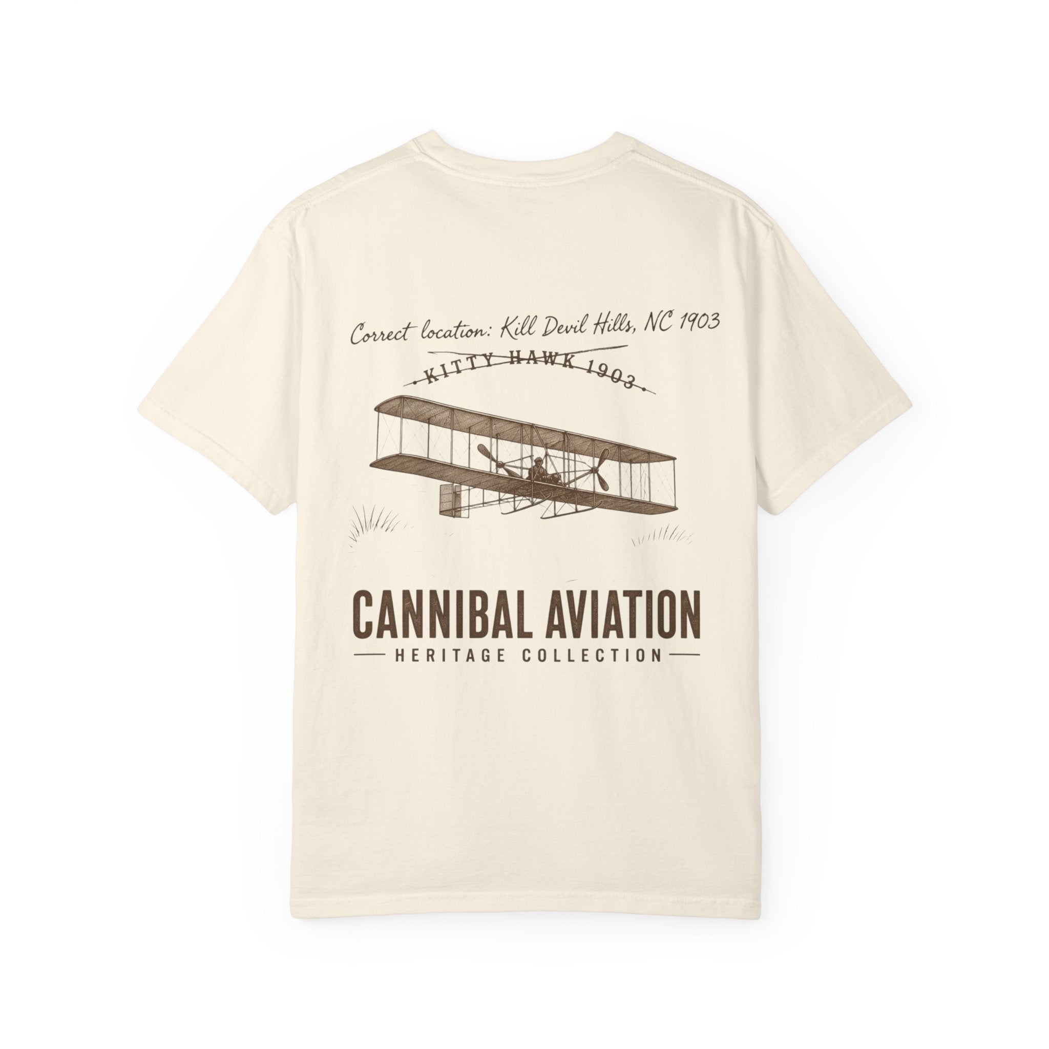 Kitty Hawk 1903 Aviation Heritage Tee — Corrected Edition — Wright Brothers Pilot Shirt